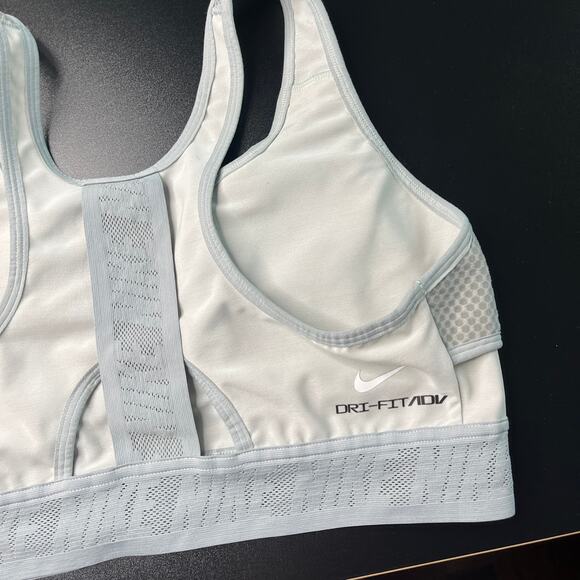 Nike Dri-Fit Women's Adv Swoosh Sports Bra Size XL Ivory Grey - Picture 6 of 8